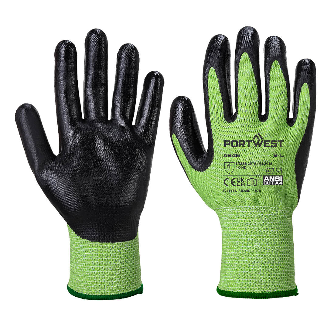 Green Cut Glove - Nitrile Foam  (A645)