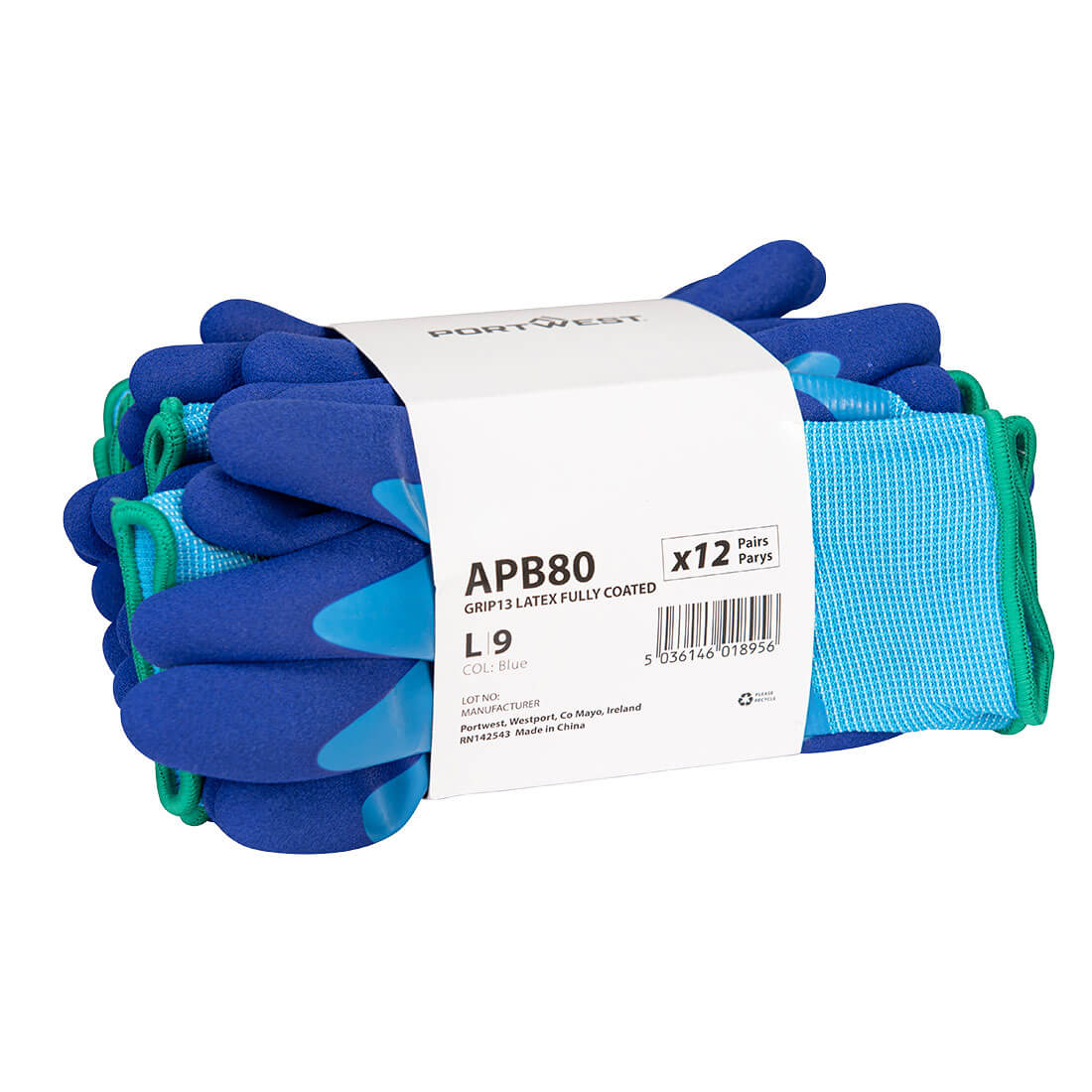 Grip 13 Latex Fully Coated Glove (Pk12)  (APB80)
