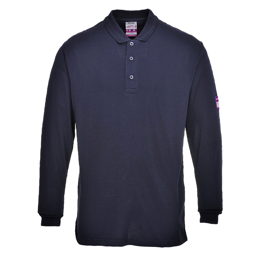 Flame Resistant Anti-Static Long Sleeve Polo Shirt  (FR10)