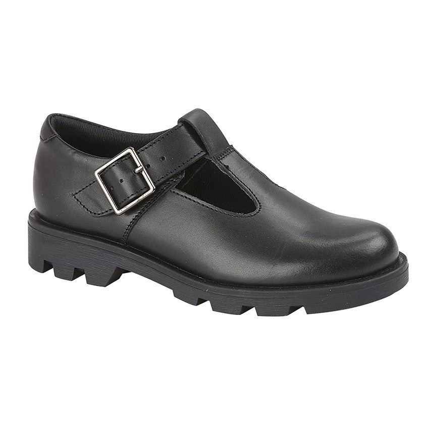 ROAMERS T Bar School Shoe with Adjustable Buckle  (G 705A)