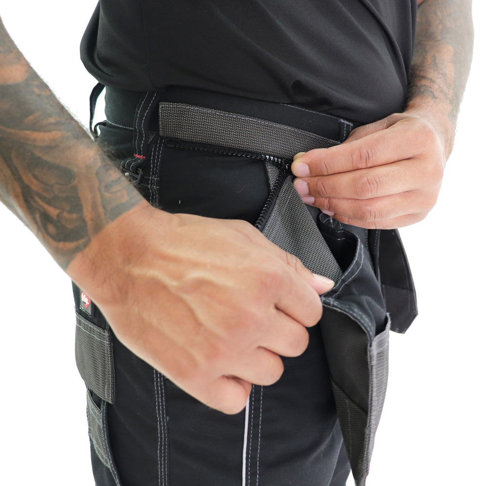 BLACK HOLSTER POCKET CARGO TROUSER SECURE & ROBUST FOR TOOLS AND GEAR (LCPNT224)