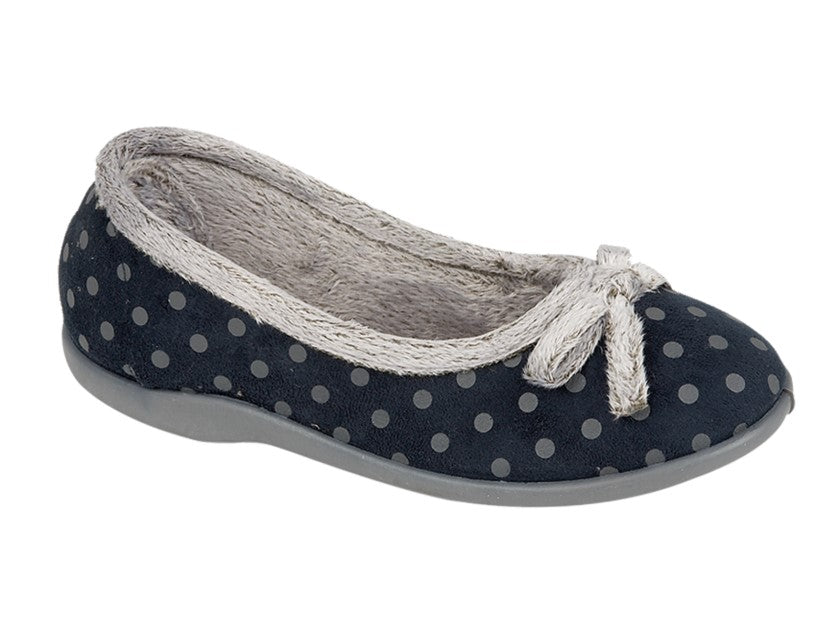 SLEEPERS LOUISE Polka Dot Bow Slipper  (LS325C)