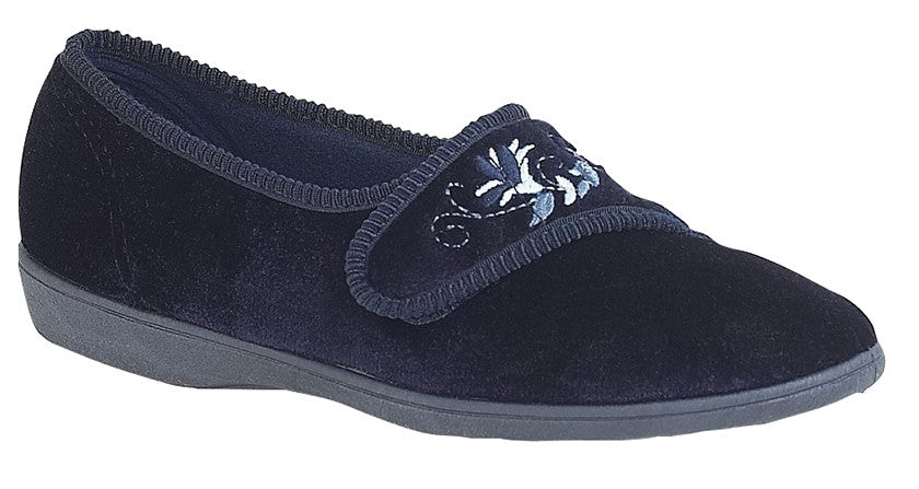 SLEEPERS JOLENE Touch Fastening Embroidered Slipper  (LS871C)