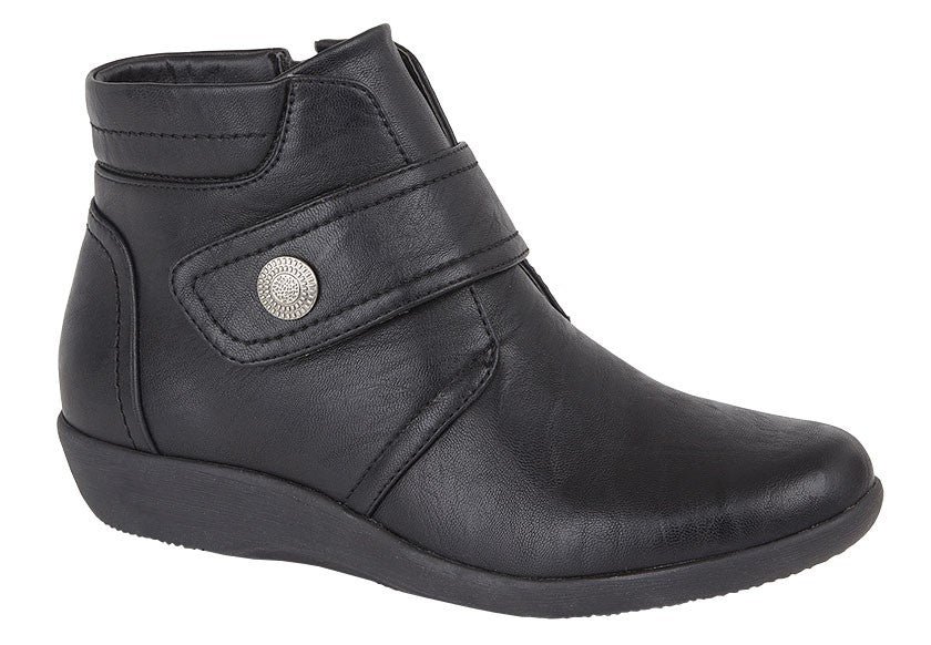 BOULEVARD X Wide EE Fit Touch Fasten/Inside Zip Ankle Boot  (L 444A)