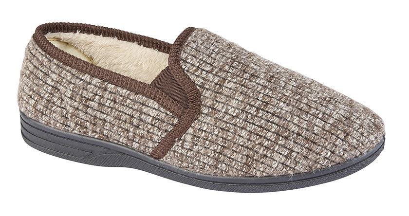 ZEDZZZ KEITH Ribbed Twin Gusset Warm Lined Slipper  (MS542B)