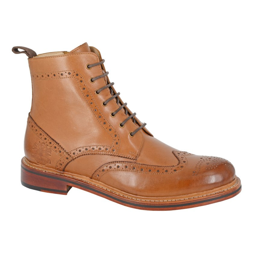 WOODLAND 7 Eyelet Brogue Zip Ankle Boot  (M 528BT)