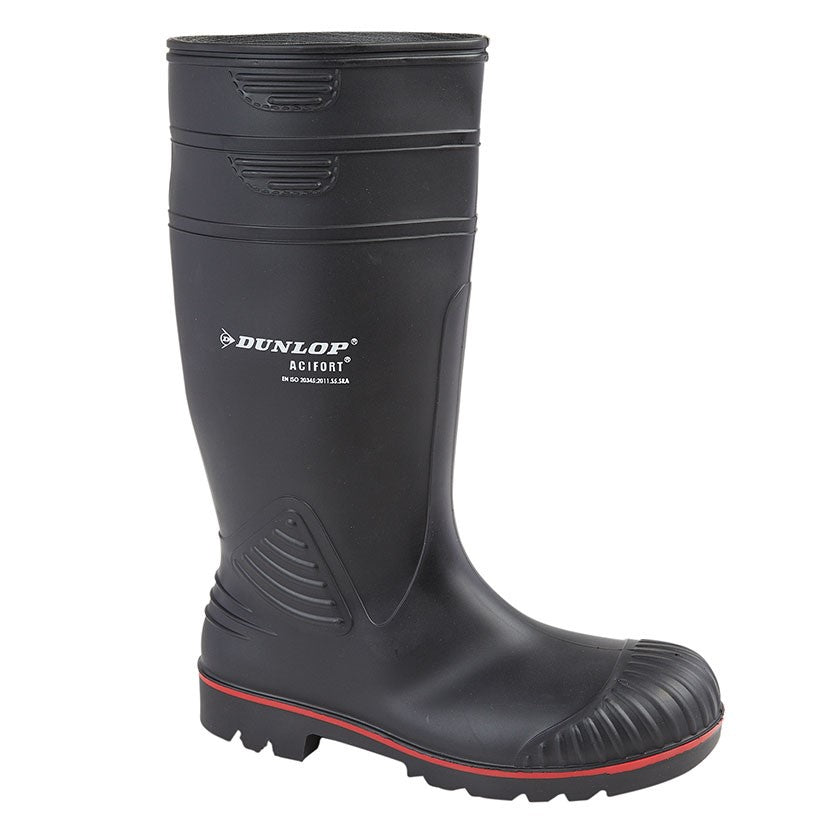 DUNLOP ACIFORT HEAVY DUTY FULL SAFETY Red Line Safety Agricultaural Wellington  (W 138A)
