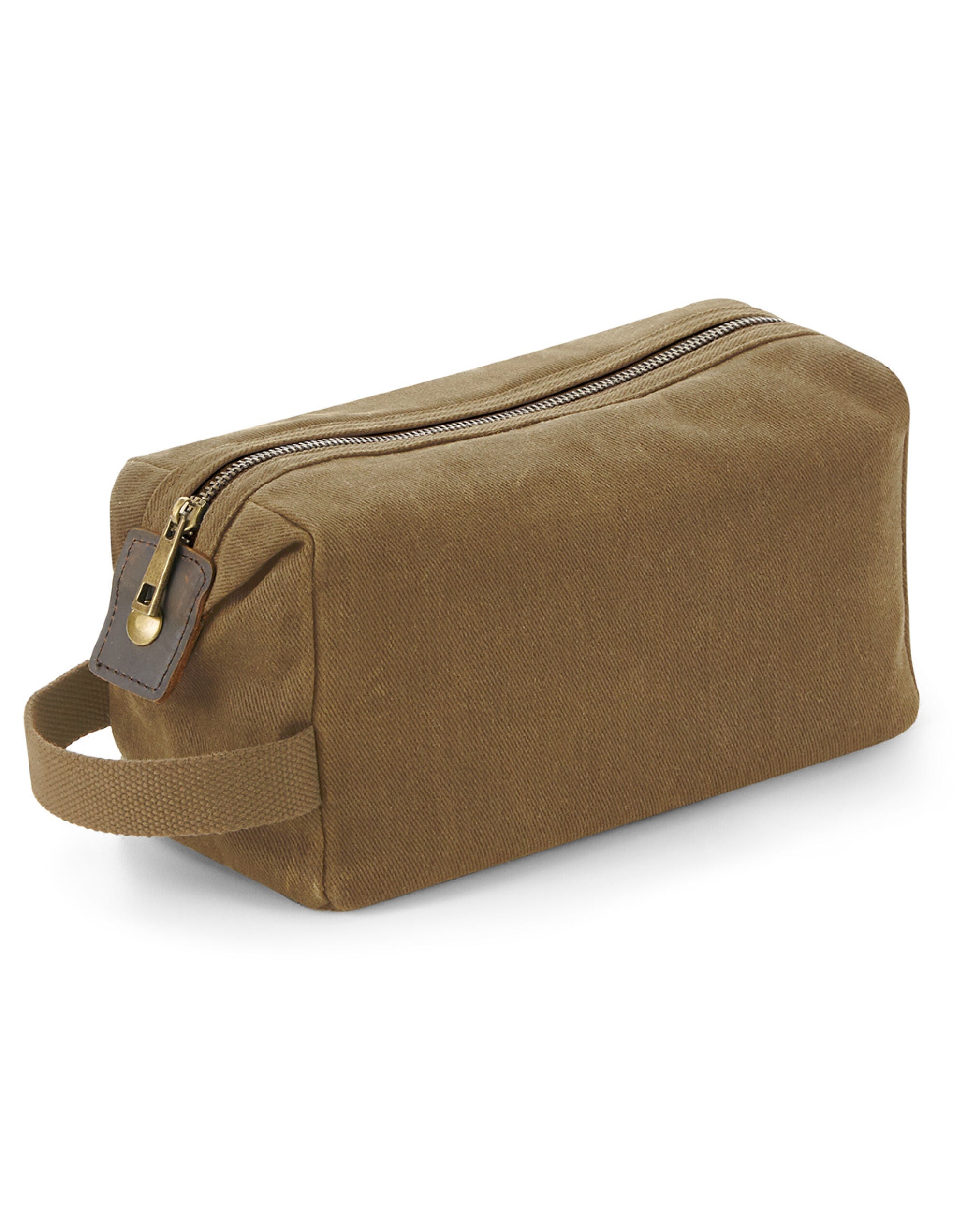 Quadra Heritage Waxed Canvas Wash Bag TearAway label for ease of rebranding (QD651)