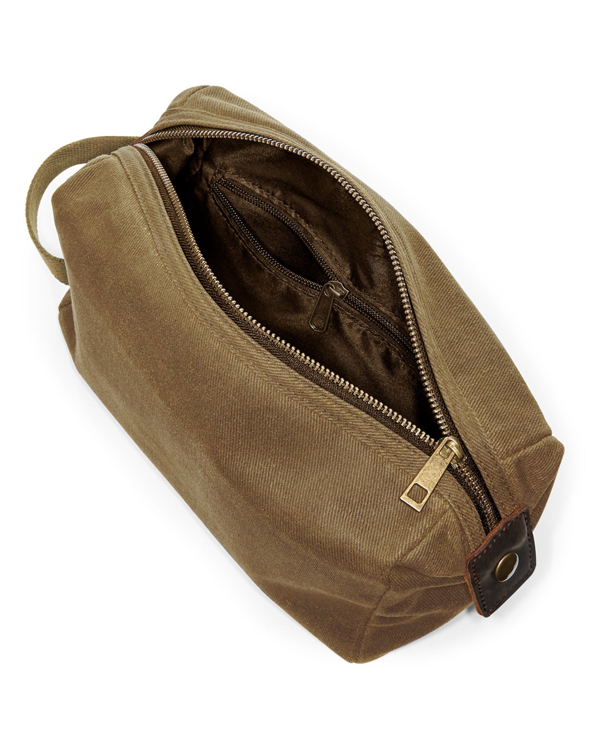 Quadra Heritage Waxed Canvas Wash Bag TearAway label for ease of rebranding (QD651)