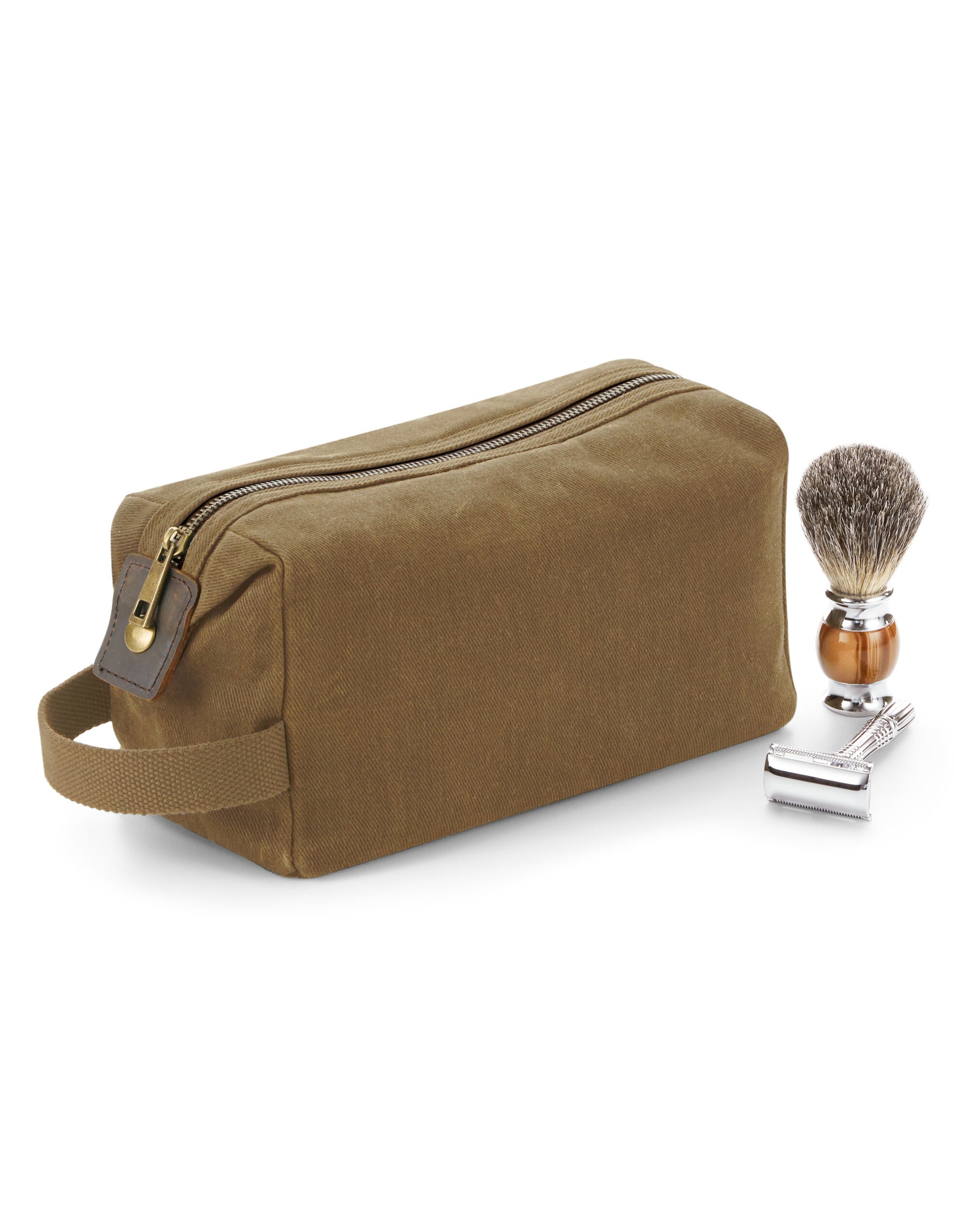 Quadra Heritage Waxed Canvas Wash Bag TearAway label for ease of rebranding (QD651)