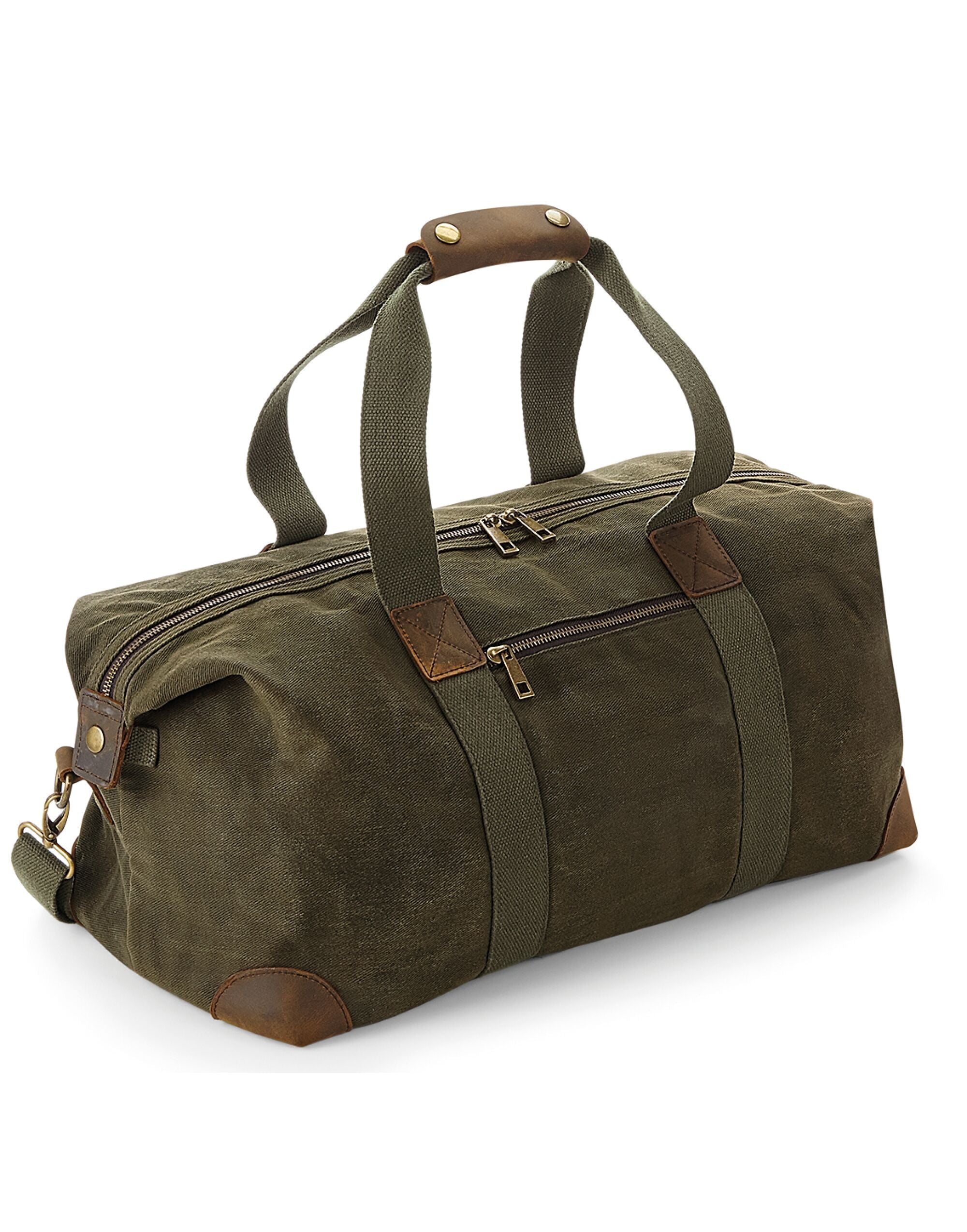 Quadra Heritage Washed Canvas Holdall TearAway label for ease of rebranding (QD650)