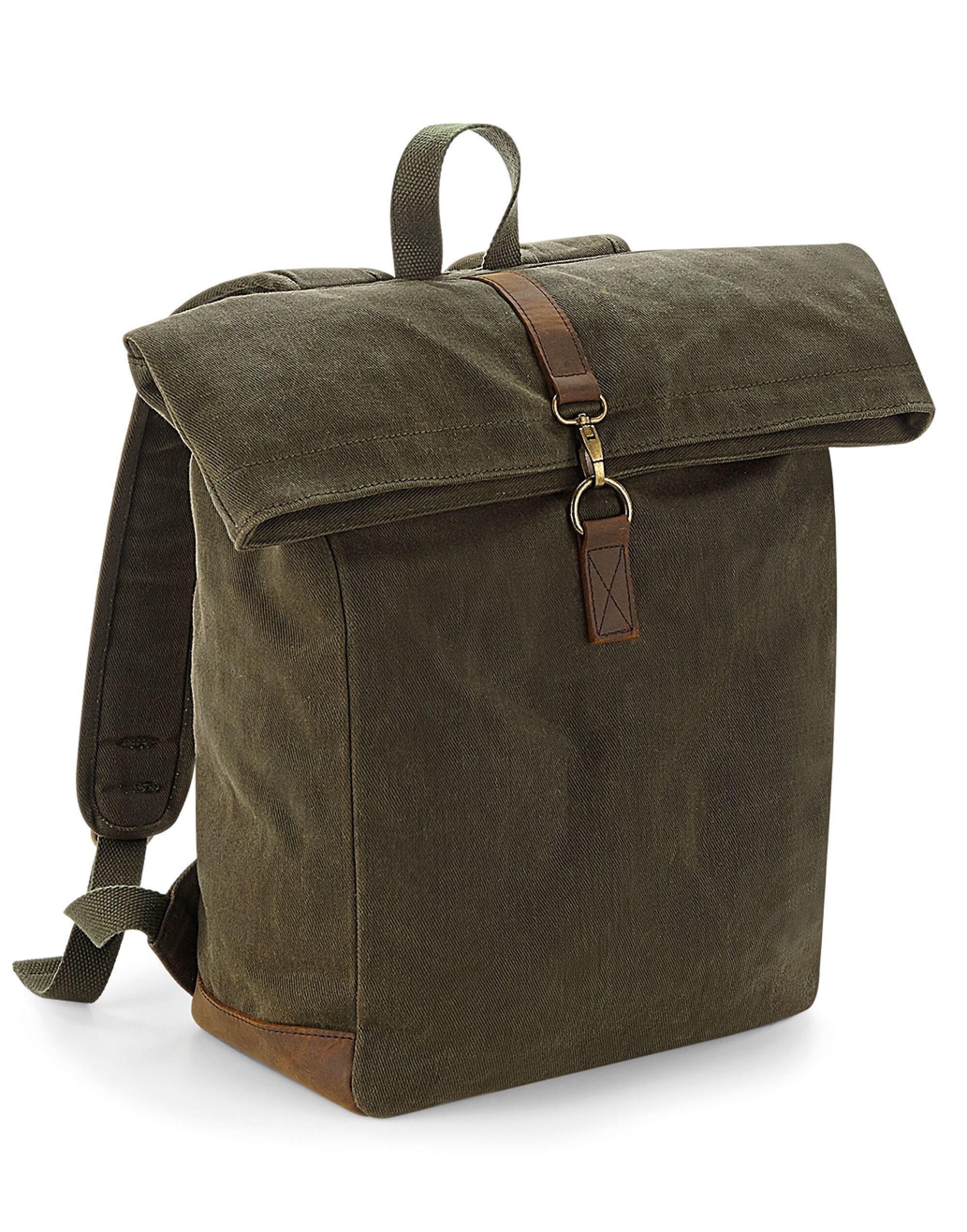 Quadra Heritage Waxed Canvas Backpack TearAway label for ease of rebranding (QD655)