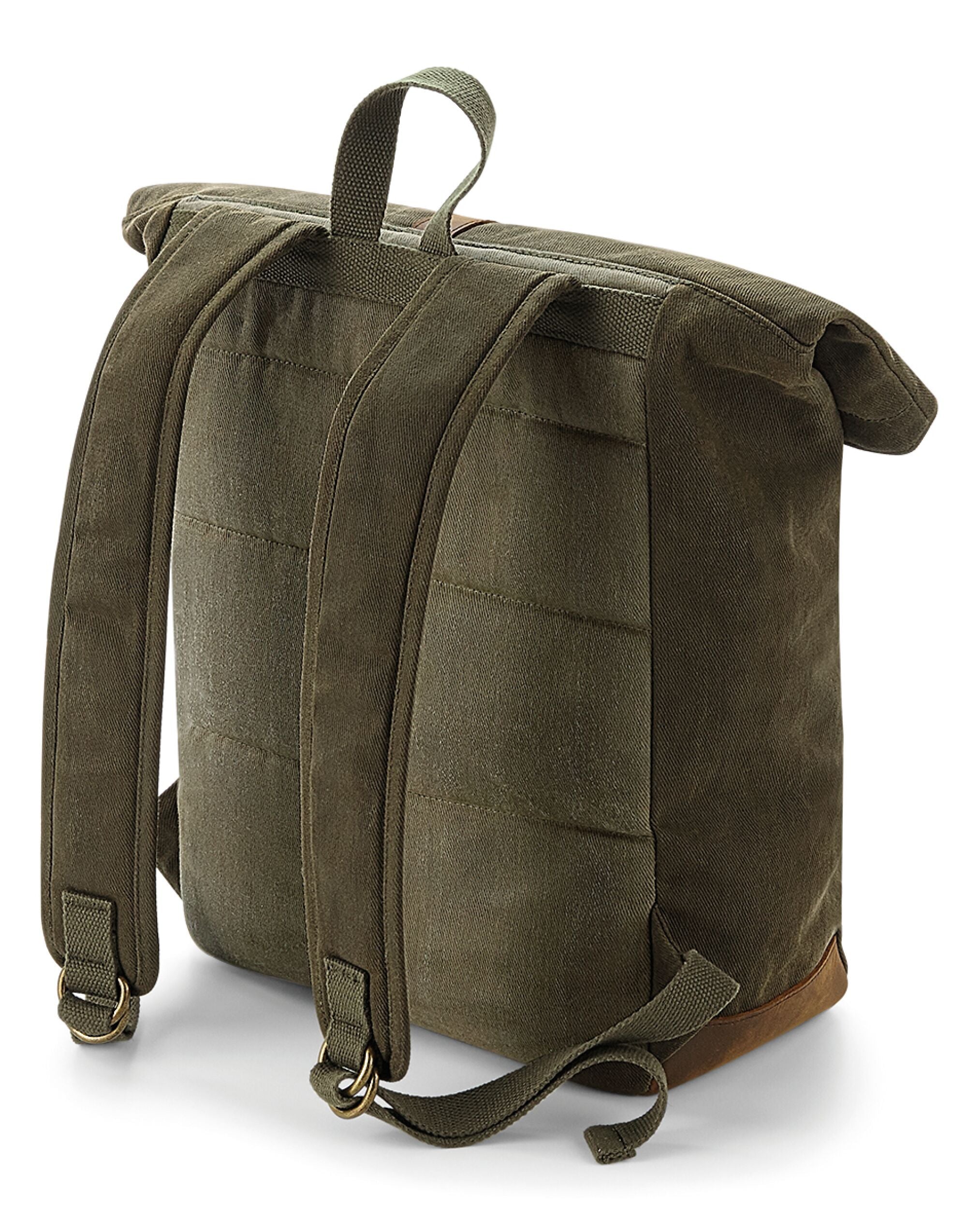 Quadra Heritage Waxed Canvas Backpack TearAway label for ease of rebranding (QD655)